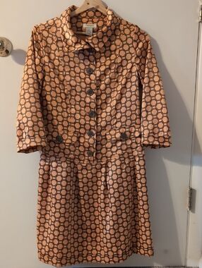 Classic Geometric Peach Dress